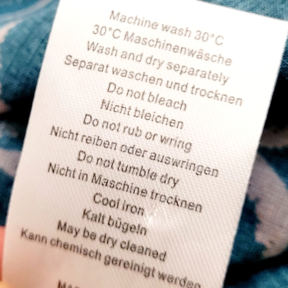 WRAP LONDON Puff Sleeve Feathers & Floral Printed Cotton Midi Dress Sz 14 - Picture 10 of 12